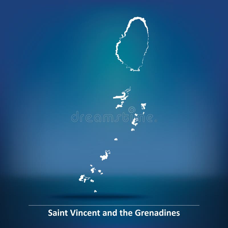 Doodle Map of Saint Vincent and Grenadines vector illustration