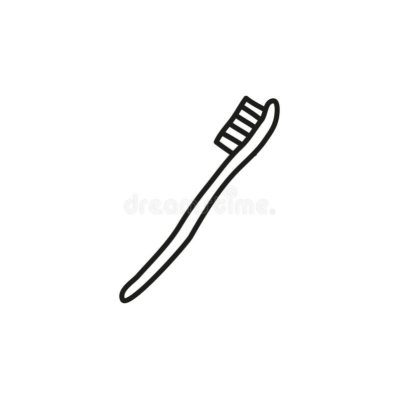 Doodle outline toothbrush. stock vector. Illustration of dentist - 228143712