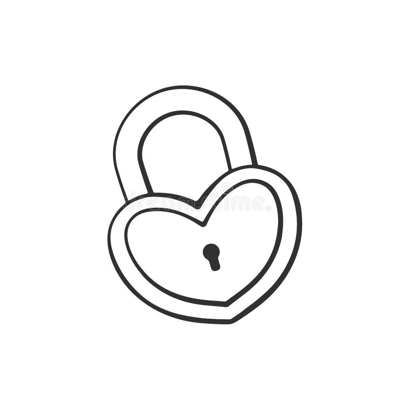 Doodle of padlock in heart shape royalty free illustration Doodle of padlock in heart shape royalty free illustration