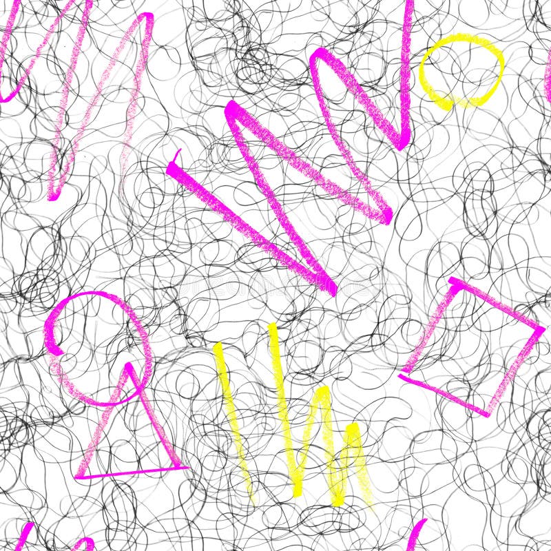 Doodle in Paint on White, Seamless Pattern Stock Image Image of hand