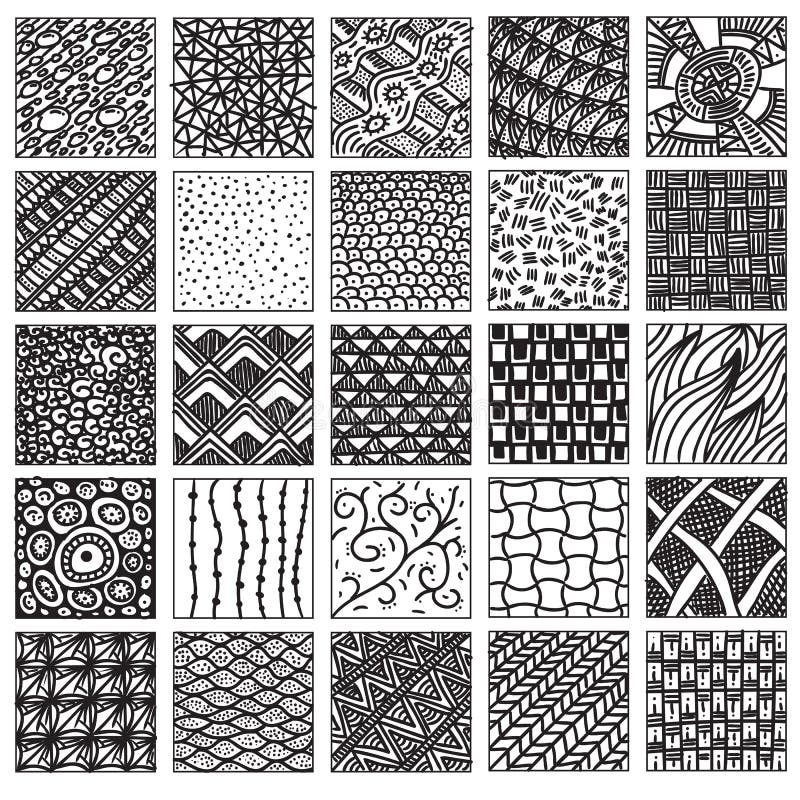 Doodle pattern set stock vector. Illustration of objects - 58490919