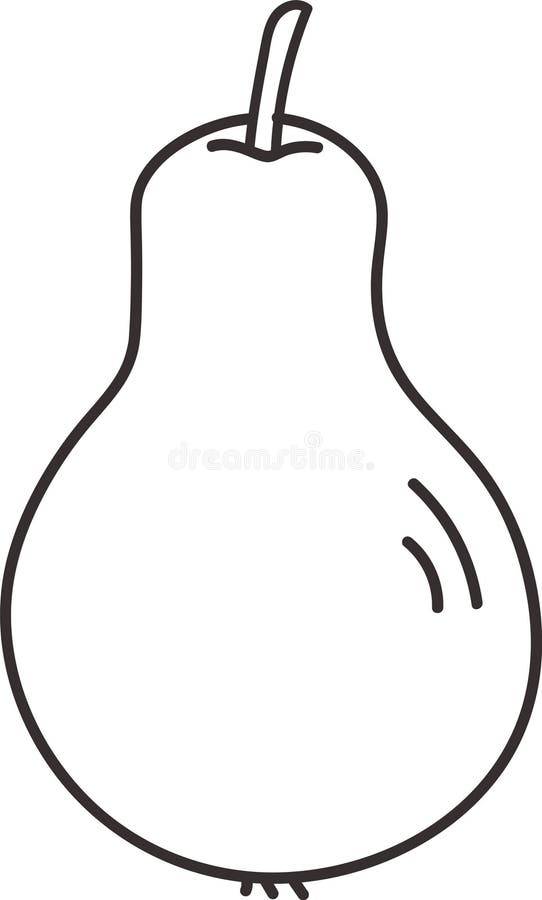 Doodle Pear Fruit vektor illustrationer