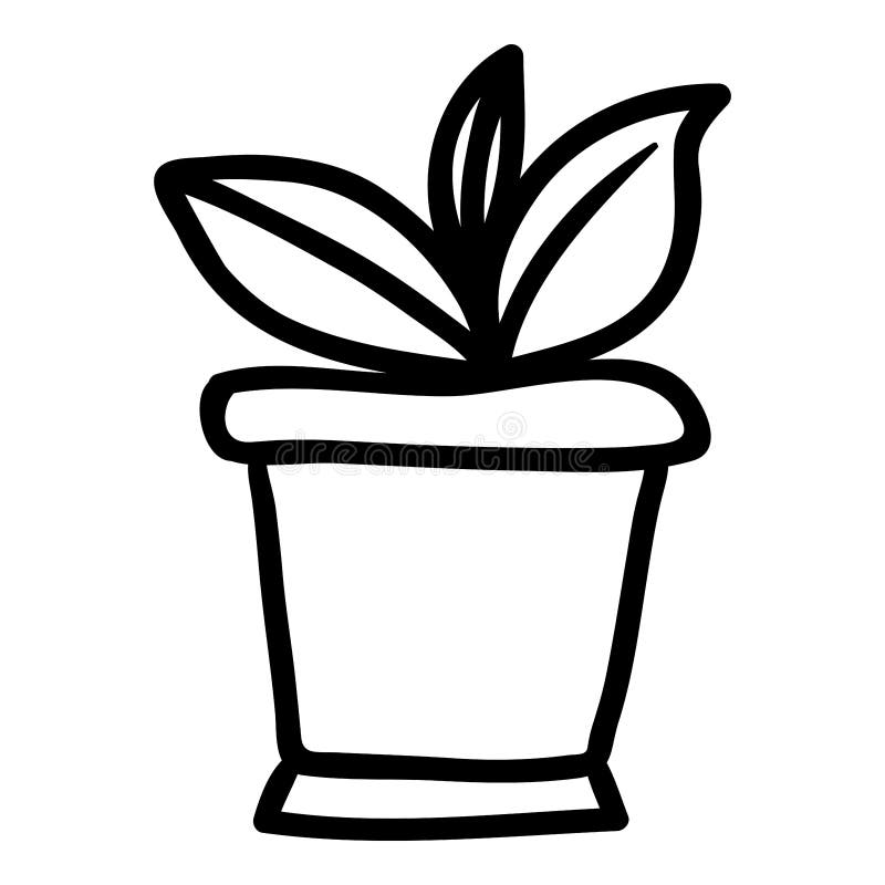 Doodle plant stock vector. Illustration of simple, flat 258303054