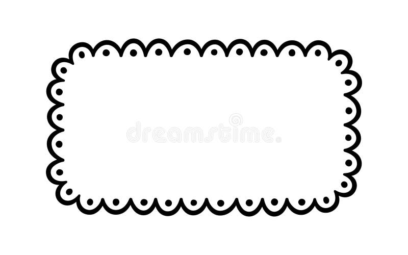 Doodle Scalloped Edge Seamless Brush Stroke. Hand Drawn Scalloped Border.  Fabric Laces Silhouette Stock Vector - Illustration of retro, doodle:  269810179