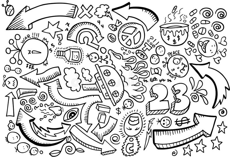 doodle rysunku nakreślenia wektor royalty ilustracja doodle rysunku nakreślenia wektor royalty ilustracja