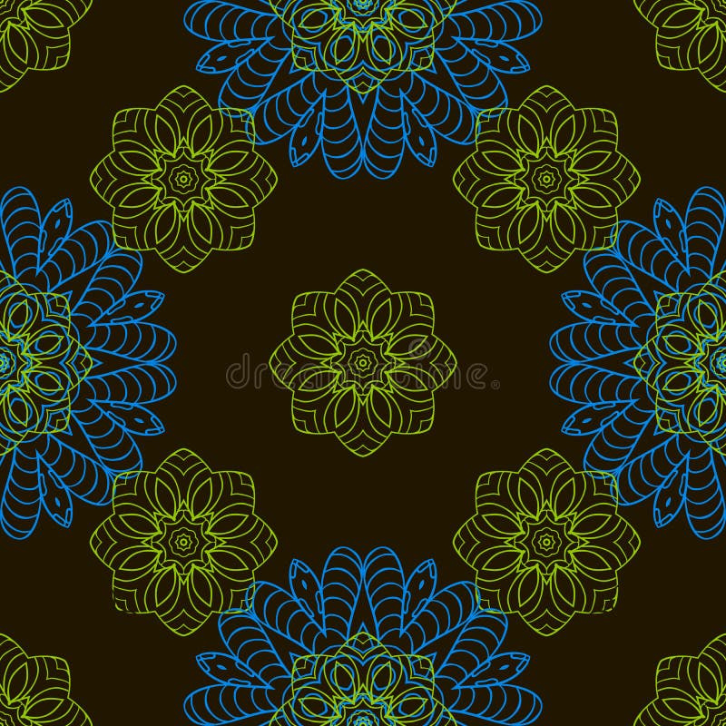 Doodle seamless image. Mandala, circular patterns royalty free illustration