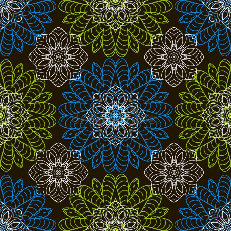 Doodle seamless image. Mandala, circular patterns stock illustration