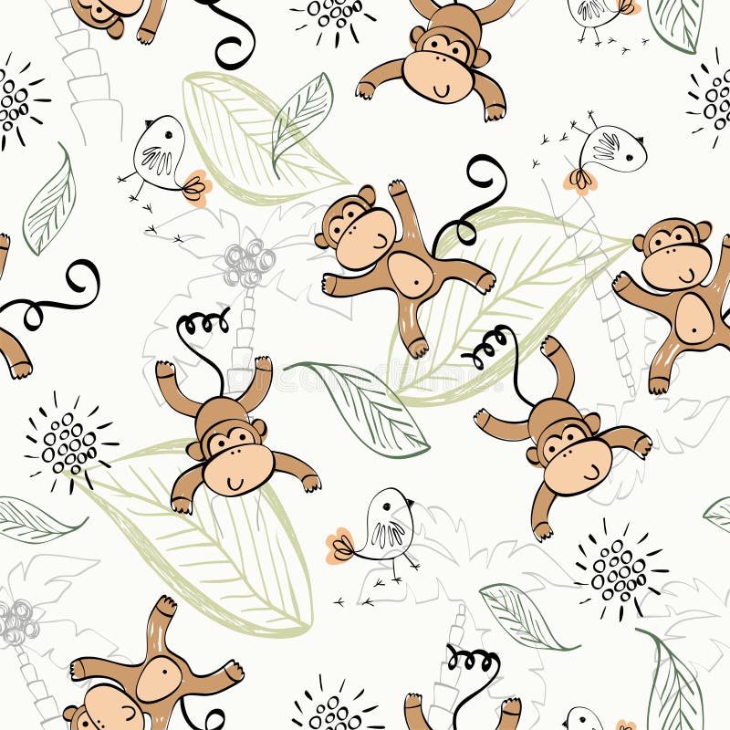 Vector Cartoon Style Koala Seamless Pattern Stock Illustration ...