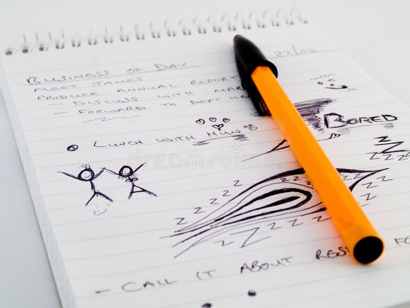 Doodle Sketch Lined With Bored Drawings royalty free stock photo