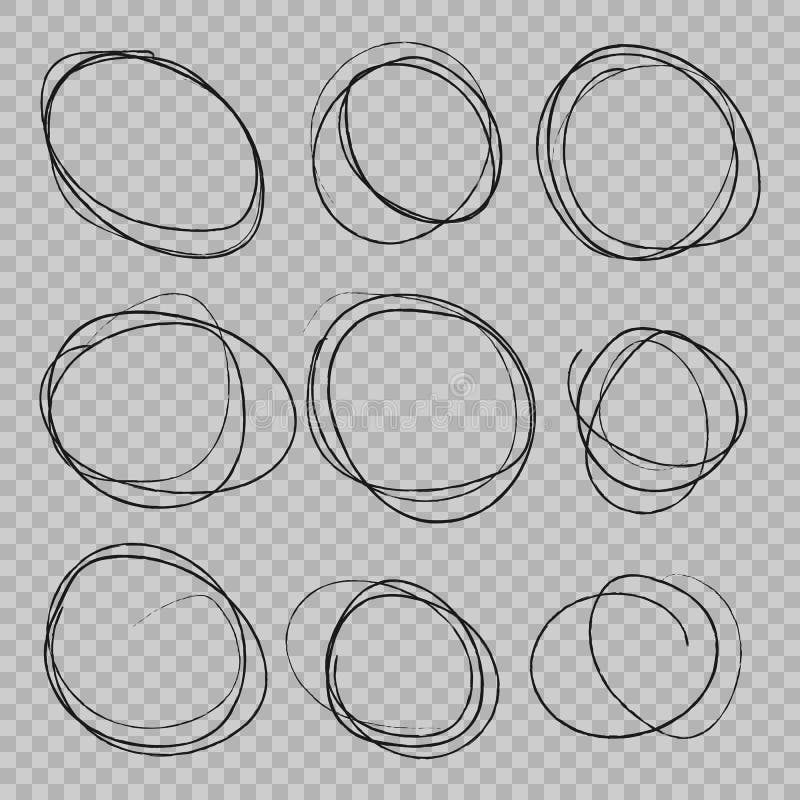 circle vector doodle circles drawn hand scribble circular sketch round line sketched