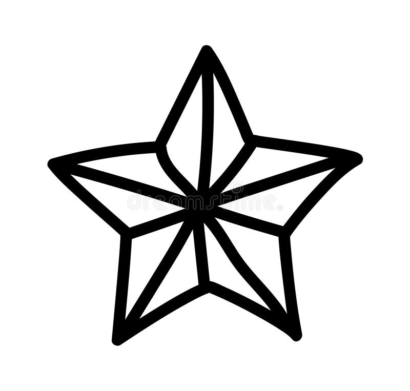 Doodle star. Hand drawn scribble sketch icon. Grunge line handdrawn star vector illustration