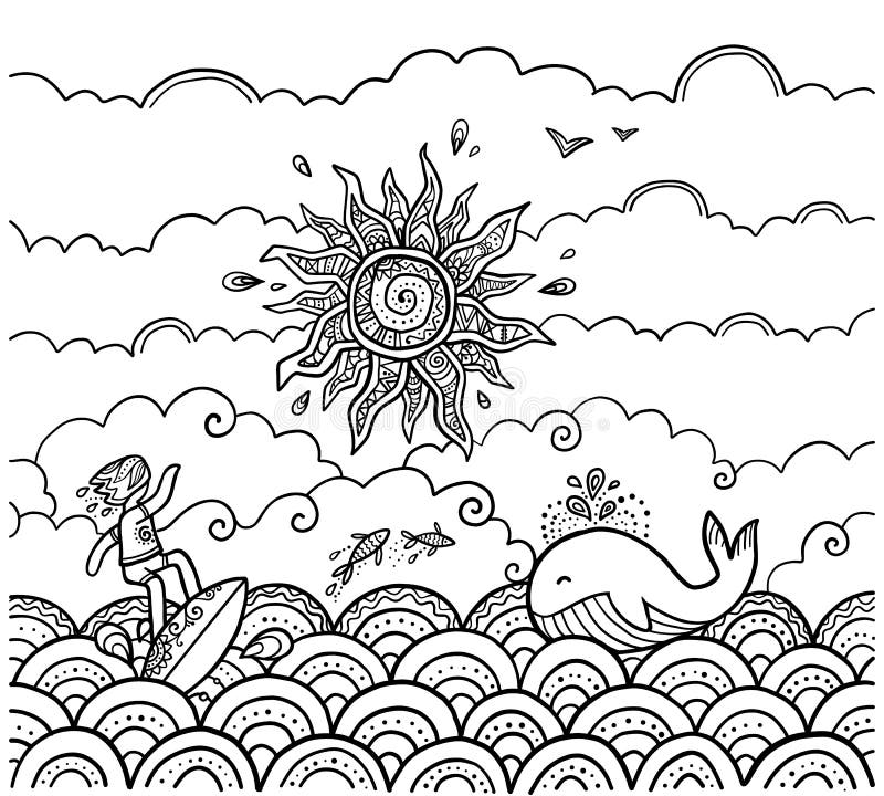 surfing coloring pages printable