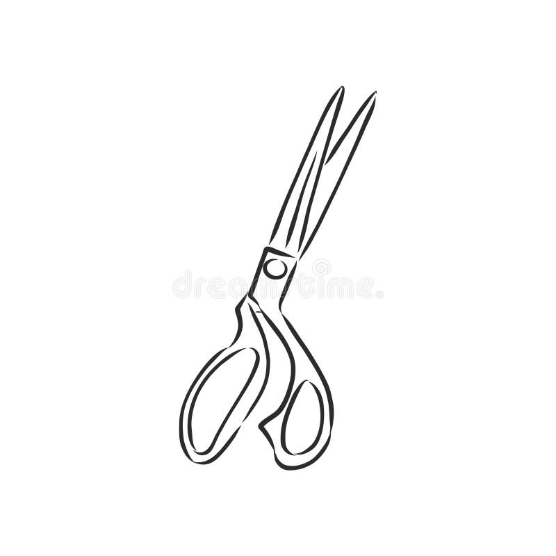 Premium Vector | Scissors sketch drawn on a light background vector