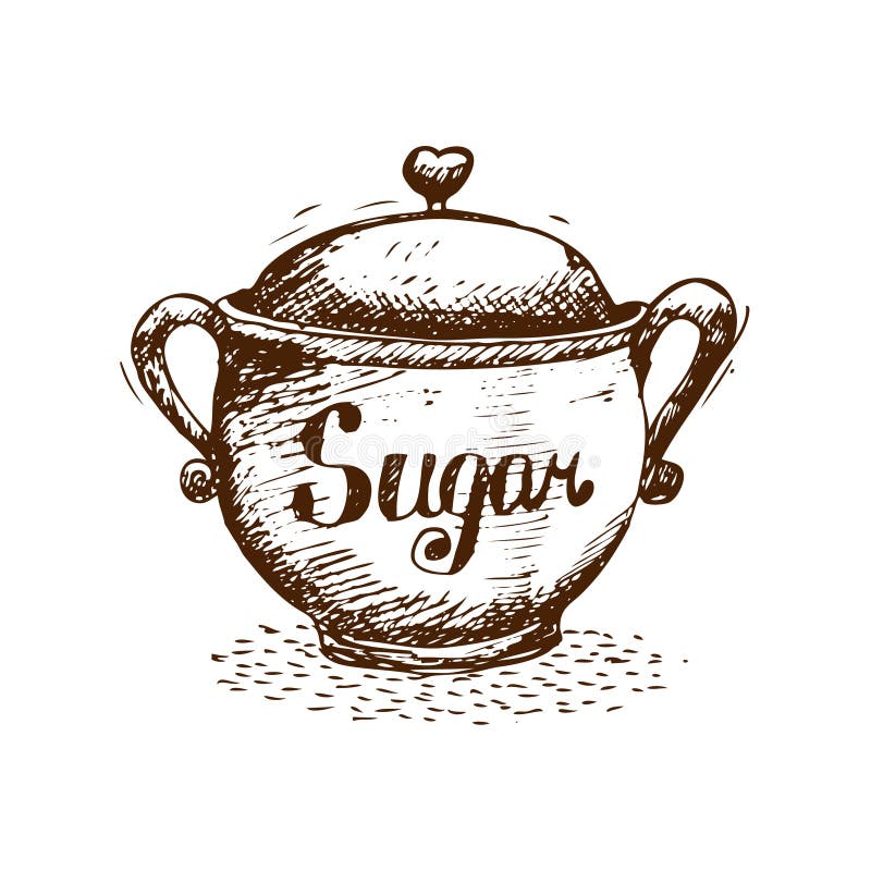 Doodle Sugar Bowl stock vector. Illustration of fresh 213512773