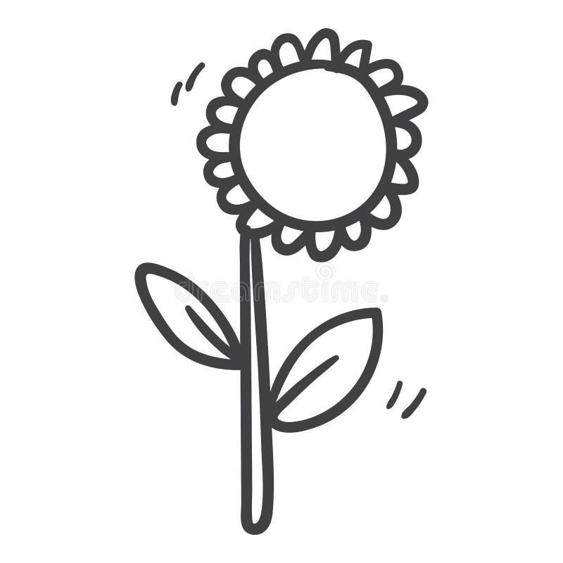Doodle sunflower stock vector. Illustration of agriculture 258317956