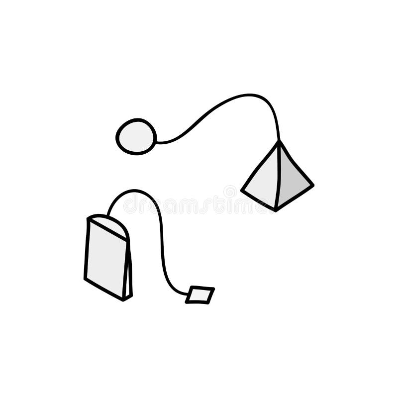 Doodle tea bags. stock vector. Illustration of healthy 228146726