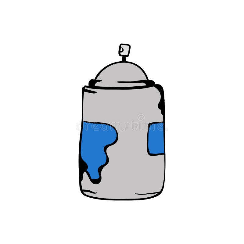 Doodle spray can stock vector. Illustration of cartoon 261098464