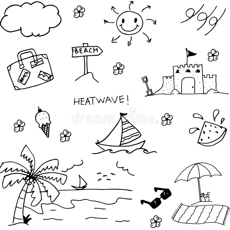 Doodle vector art summer stock vector. Illustration of holiday - 72226734