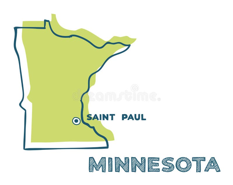 Saint Paul map, capital city of the USA state of Minnesota