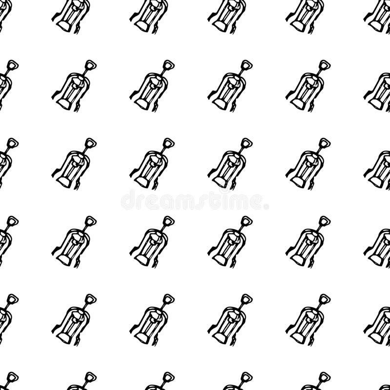 Doodle штопора картины руки вычерченный безшовный Значок стиля эскиза Элемент украшения белизна изолированная предпосылкой Плоски иллюстрация вектора Doodle штопора картины руки вычерченный безшовный Значок стиля эскиза Элемент украшения белизна изолированная предпосылкой Плоски иллюстрация вектора