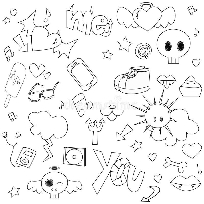 doodle έφηβος απεικόνιση αποθεμάτων doodle έφηβος απεικόνιση αποθεμάτων