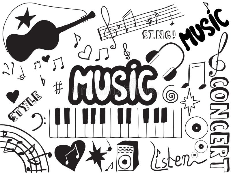 Doodles da música ilustração do vetor Doodles da música ilustração do vetor