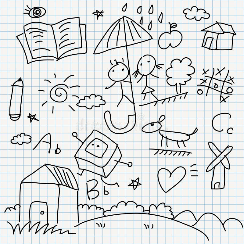 Jogo Do Vetor Do Doodle Do Caderno Do Passeio De New York City