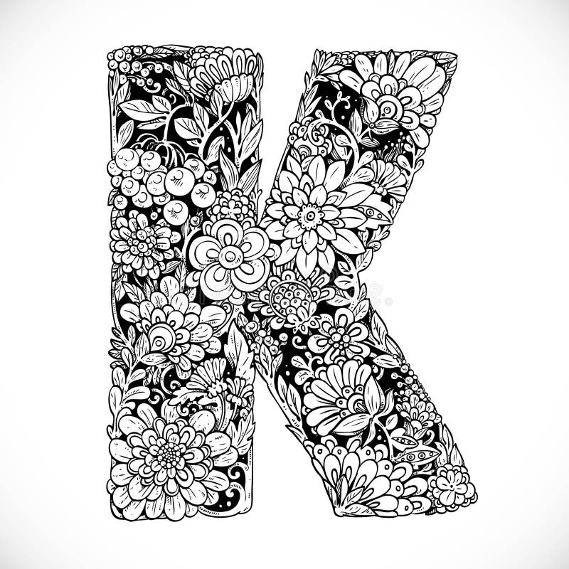 Letter K Flowers Stock Illustrations – 294 Letter K Flowers Stock ...