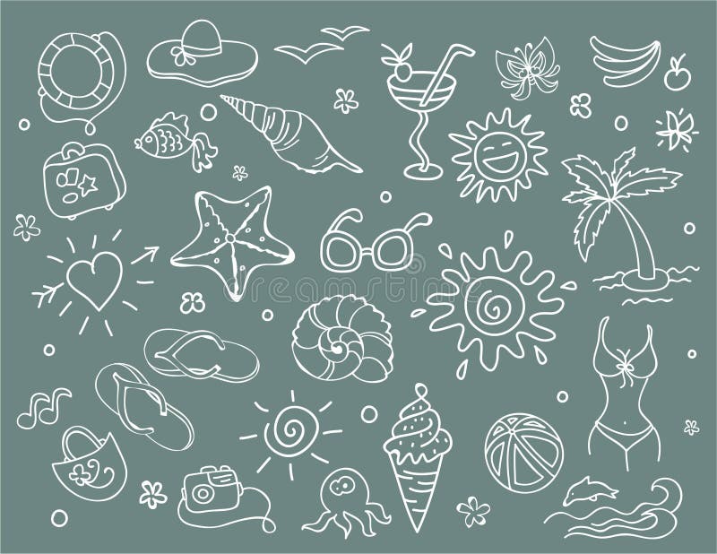 doodles ustawiająca podróż royalty ilustracja doodles ustawiająca podróż royalty ilustracja