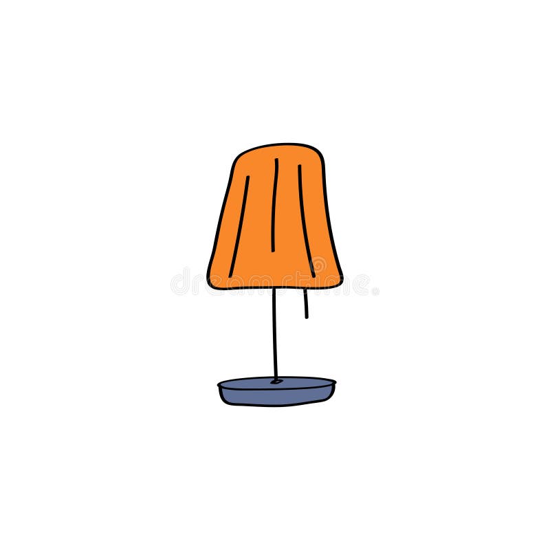 Doodyikon för tabelllampa. söt handritad vektorbild royaltyfri illustrationer