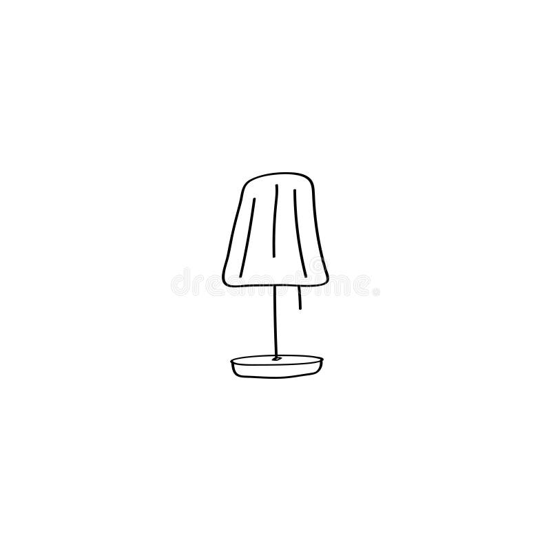 Doodyikon för tabelllampa. söt handritad vektorbild vektor illustrationer