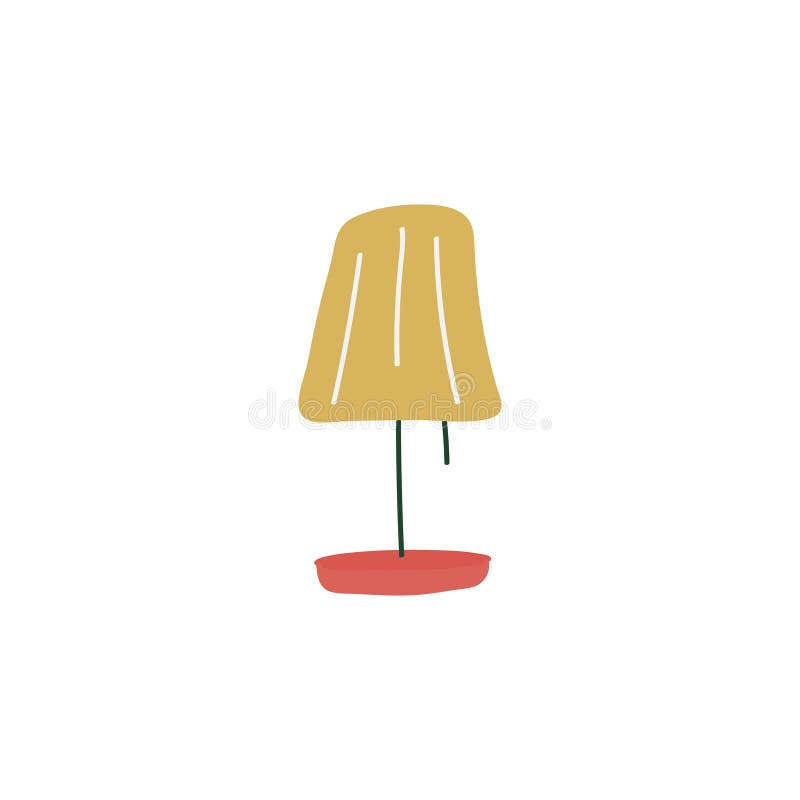 Doodyikon för tabelllampa. söt handritad vektorbild vektor illustrationer
