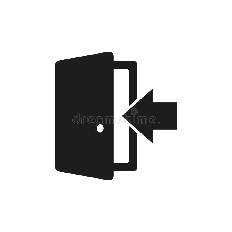 Door black icon exit button, vector illustration royalty free illustration