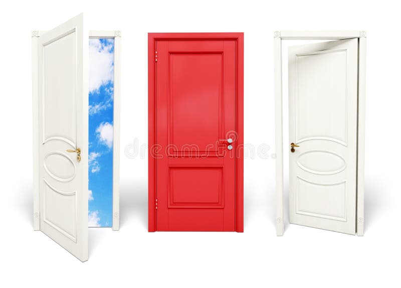 Door stock illustration. Illustration of open, cloud 115307421