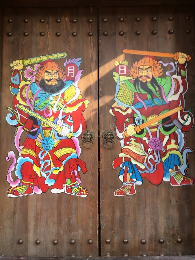 The door god posted in China, representing exorcism and avoiding evil, used to protect the people in the house