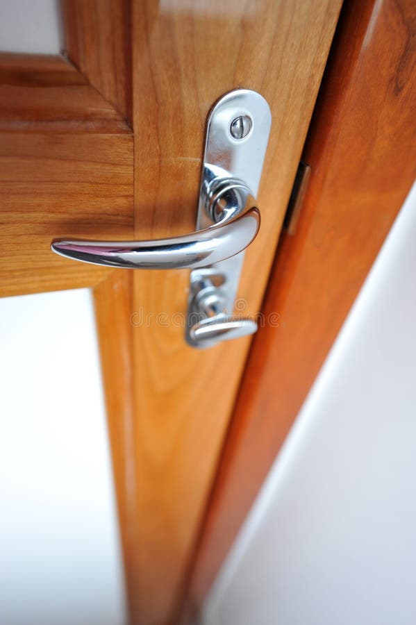 Glass Front Door with Metal Handle Stock Photo Image of modern, brass