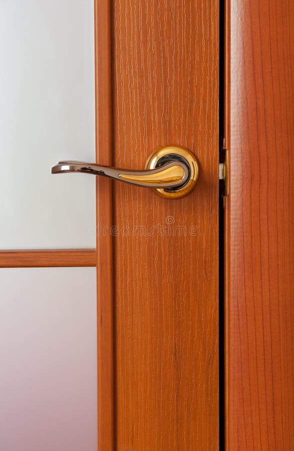 Glass Front Door with Metal Handle Stock Photo Image of modern, brass