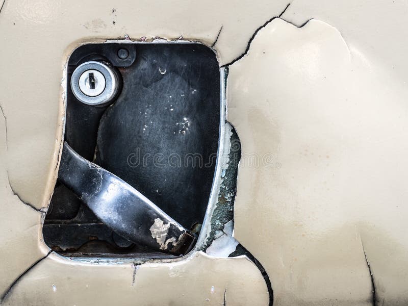 Door Handle for Classic Old Car Stock Image - Image of retro, rust