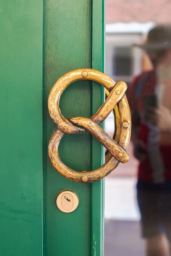 Door Handle in the Form of a Pretzel Stock Image Image of form