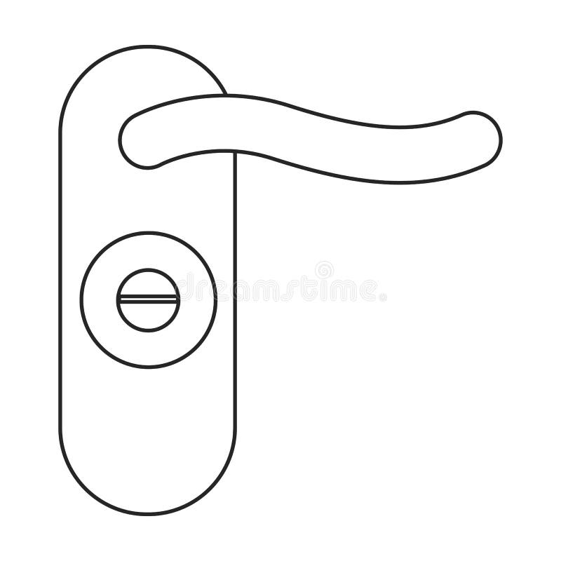 Door handle outline icon. Vector illustration doorknob on white background. Isolated outline illustration icon of royalty free illustration.