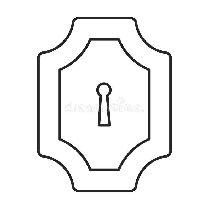Door handle outline icon. Vector illustration doorknob on white background. Isolated outline illustration icon of vector illustration.