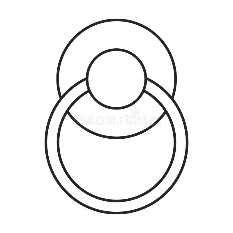 Door handle outline icon. Vector illustration doorknob on white background. Isolated outline illustration icon of vector illustration.