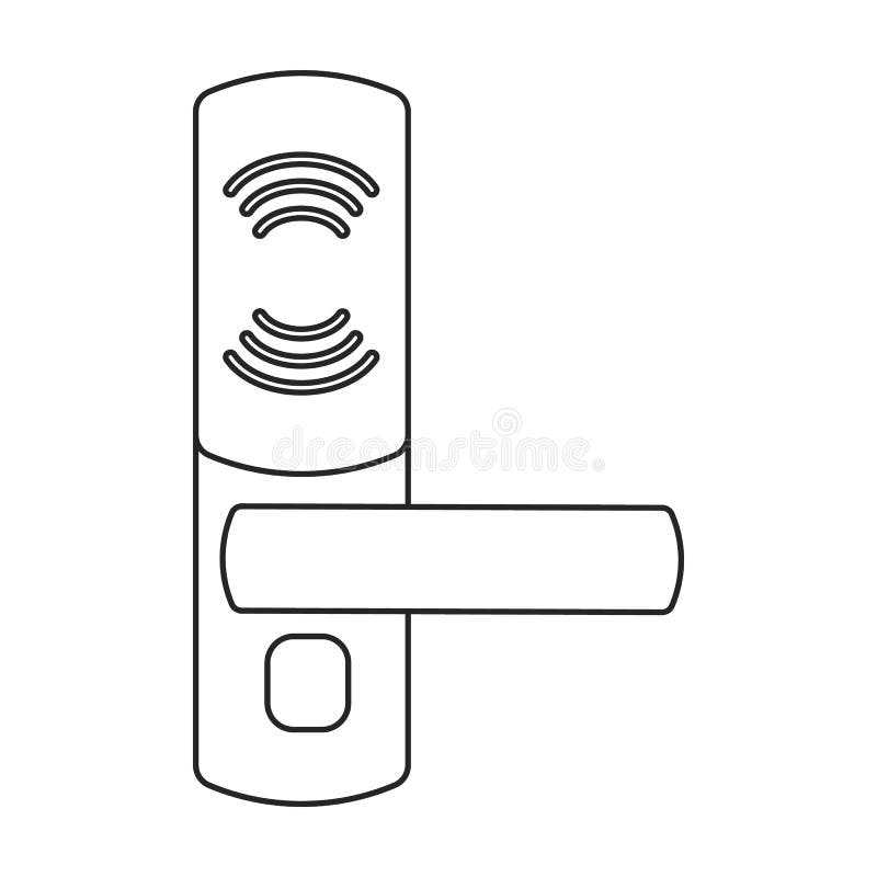 Door handle outline icon. Vector illustration doorknob on white background. Isolated outline illustration icon of vector illustration.