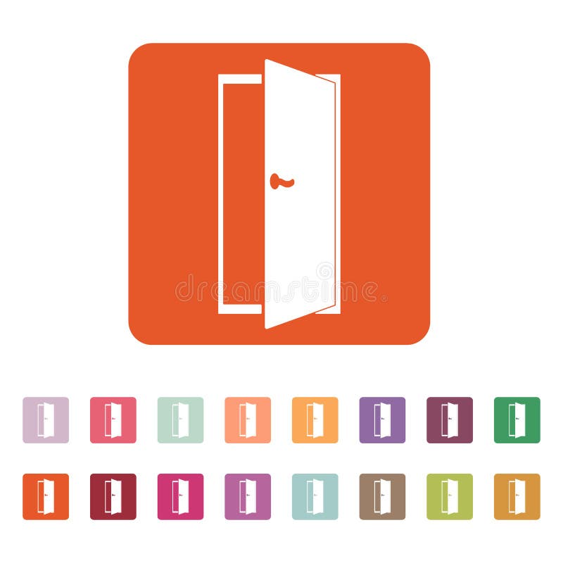 The door icon. Exit and login symbol. Flat royalty free illustration