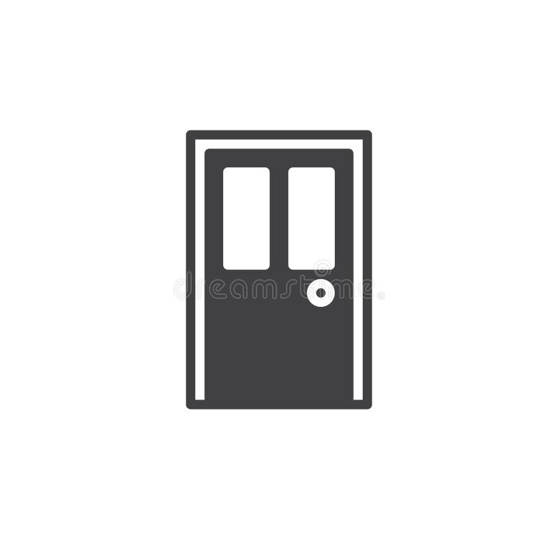 Door Icon Vector, Filled Flat Sign, Solid Pictogram Isolated on White ...