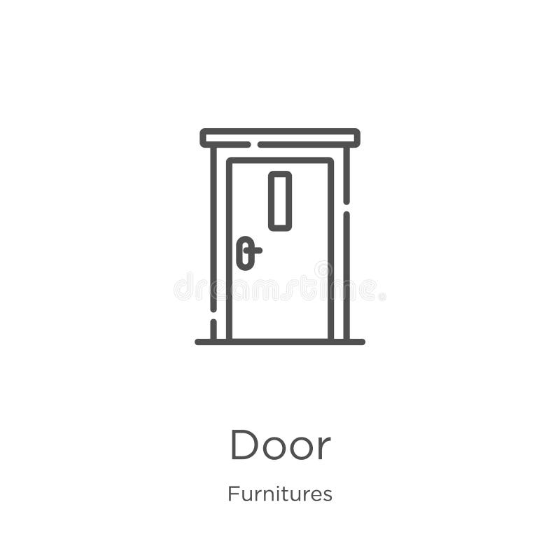 door icon vector from furnitures collection. Thin line door outline icon vector illustration. Outline, thin line door icon for vector illustration door icon vector from furnitures collection. Thin line door outline icon vector illustration. Outline, thin line door icon for vector illustration