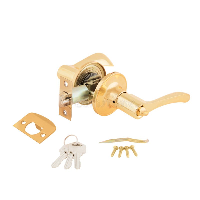 Door Knob Assembly on White Background Stock Image Image of