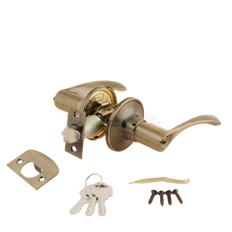 Door Knob Assembly on White Background Stock Image Image of