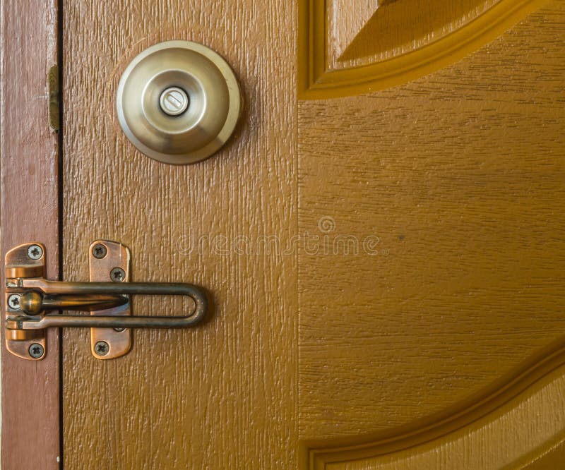Door Knob and Latch on Wood Door Stock Image Image of modern, closeup