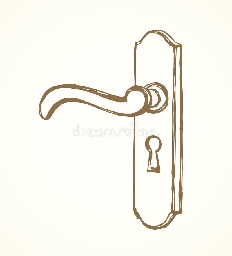 Door Knob Vector Drawing Stock Vector Illustration Of